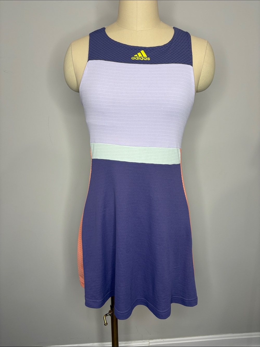 Adidas Purple, Lavender & Coral Colorblock Tennis Dress Small